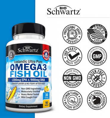 OMEGA 3 Fish Oil  90капс. Омега-3 Рыбий жир в капсулах, 30 порций