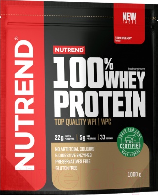 Nutrend 100% Whey Protein. Протеин со вкусом Клубники 1кг